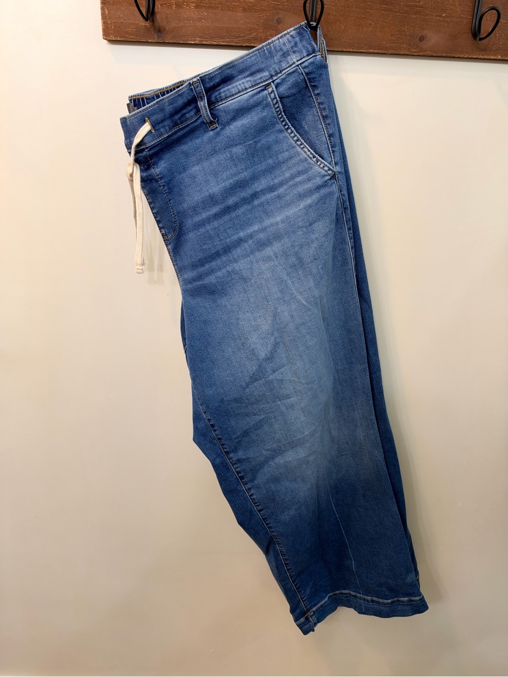 torrid Blue Washed Boyfriend Jeans with Drawstring Waist